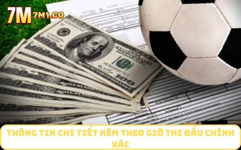 Thông tin chi tiết kèm theo giờ thi đấu chính xác
